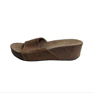 G.H. Bass & Co. Tan Suede and Cork Platform Sandals